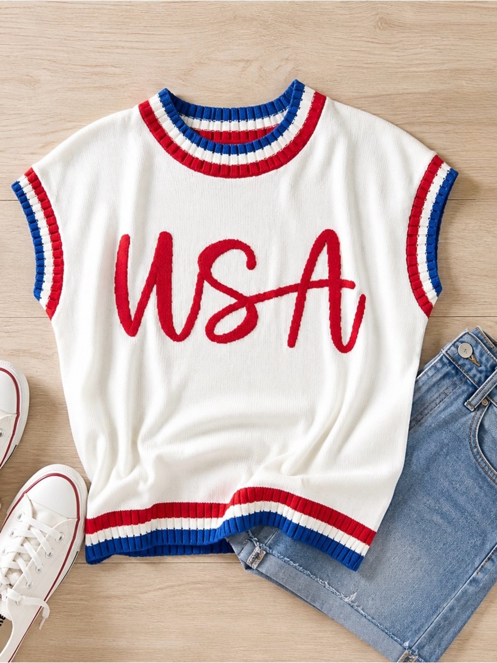USA Knit Sweater Patriotic America 250th Anniversary - Picture 5 of 10